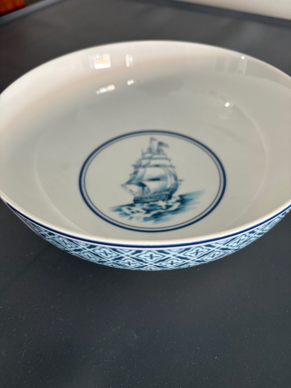 Tiffany & Co. White Porcelain Commemorative Plate with Blue Lettering